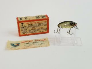 Vintage Fishing Lure Box,  Heddon Midget Digit B110p Brush Box