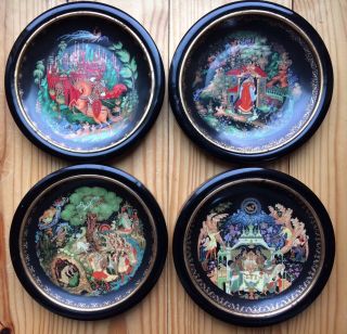 Vintage 4 Russian Legends Fairy Tales Tianex Bradford Exchange Decorative Plates