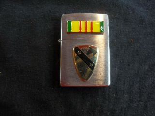 2006 Zippo With 1st Cavalry Division Unit Crest/ Veitnam Service Ribbon