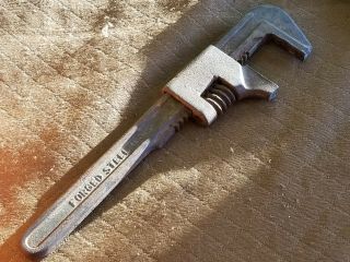 Antique Vintage Mechanics Monkey Wrench Pipe Wrench Auto 9 " Made In Usa