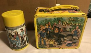 Vintage 1973 The Waltons Metal Lunchbox & Thermos By Aladdin
