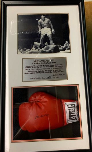 Framed Hand Signed Muhammad Ali Boxing Glove,
