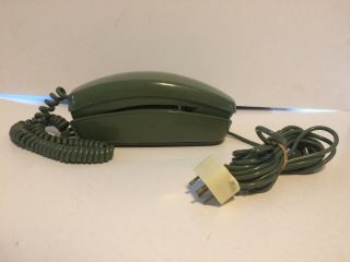Vtg Bell System Western Electric Avocado Green Trimline Rotary Telephone 1974