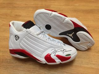 Signed 1998 Nike Michael Jordan Xiv 14 Mj Size 13.  5 Autograph Shoes Uda