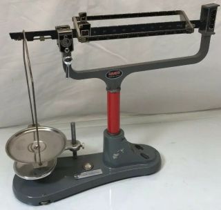 Vintage Ohaus 311 Cent - O - Gram Triple Beam Balance Scale Red Ref Yyyy