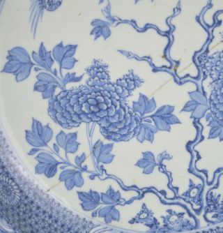 A LARGE 18TH CENTURY CHINESE PORCELAIN BLUE & WHITE DISH 2