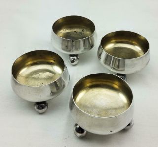 Set Of Four Stylish Victorian Solid Silver Salts - Exeter 1857