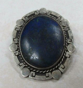 Vintage Taxco Sterling Silver Lapis Brooch / Pin / Pendant 28.  6 Grams 9 - D3295