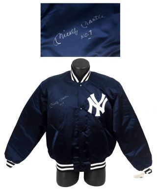 Rare Mickey Mantle No.  7 Signed Authentic York Yankees Jacket With Jsa