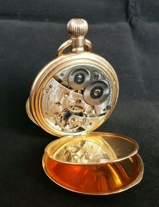 Antique Gold Plated Waltham Full Hunter Pocket Watch