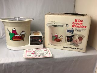Hamilton Beach Ice Cream Maker 760 Frozen Yogurt Custard Sherbert 2 Qt Home Vtg