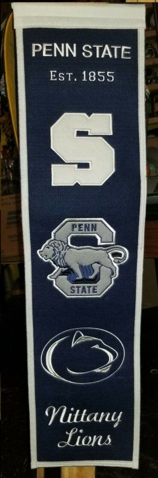 Penn State Nittany Lions Ncaa 8x32 Wool Heritage Banner