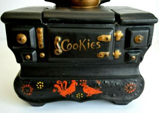 McCoy Pottery USA Vintage Black Wood Burning Cook Stove Cookie Jar 2