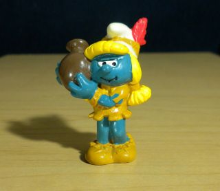 Smurfs 20167 Indian Smurfette Vintage Smurf Figure Rare Pvc Toy Figurine Peyo Hk