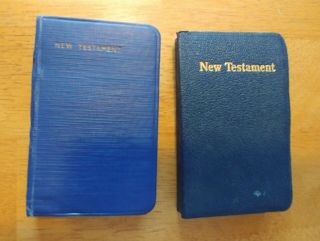 Vintage Military Pocket Blue Bible Testament.