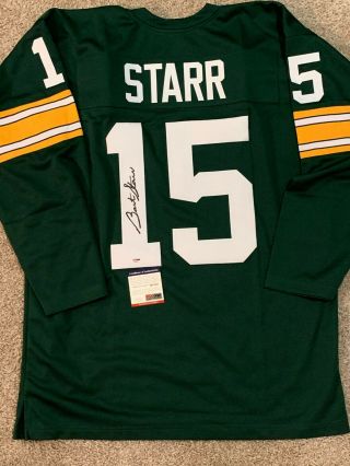 Bart Starr 15 Green Bay Packers Autograph Signed Jersey W/ Psa Dna