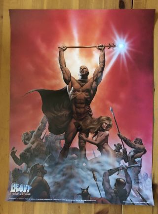 Heavy Metal Scottish Movie Poster 1981 Artist Richard Corben 18x24 Vintage Den