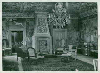 Vintage Photograph Of Sandemar.  The Large Parlor Through The Open Door Obscures