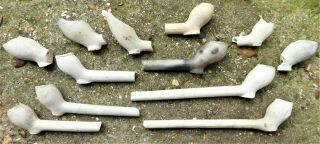Makers Marked 17th Century Clay Pipe Bowls