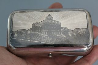 Stunning Antique Imperial Russian Silver & Niello Cigarette Case Moscow 1873