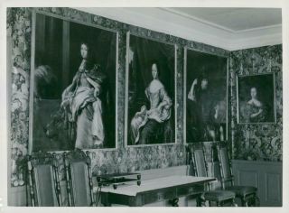 Vintage Photograph Of Sandemar.  The Dining Room With King Portraits