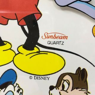 Vintage Sunbeam Disney Wall Clock Quartz Mickey Mouse Pooh Daffy EXTRA Red 2