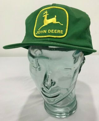 Vintage John Deere Snap Back Mesh Trucker Hat W/ Patch Made In Usa