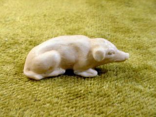 Excavated Vintage Faded Painted Pig Fève Ancient Length 1.  6 Inch Age 1890 11288