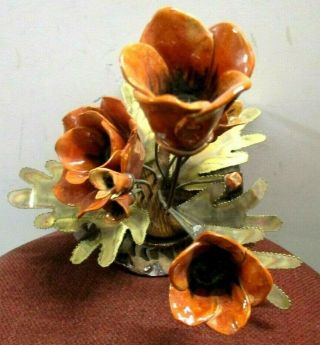 Hand Made Very Rare Vintage Flower Sculpture 12 " Tall