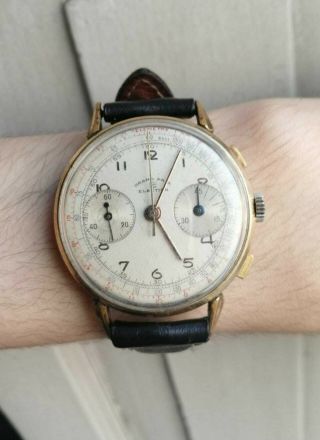 Vintage Election Chronograph,  Big Size,  Valjoux 22,  38mm Dia.  Perfectly.
