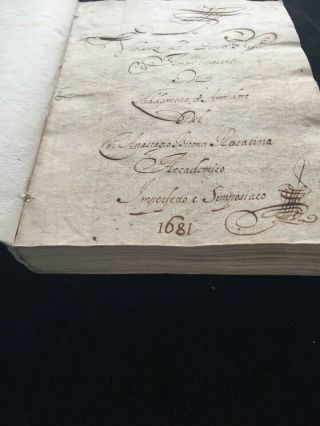 1681 manuscript /Hand written Book (possibly from Giuseppe Ghezzi) 2