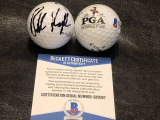Brooks Koepka Signed 2019 Pga Championship Golf Ball Bethpage Flag Beckett