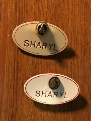 Disneyland Cast Member Name Badge - Sharyl - Castle Pins - Vintage