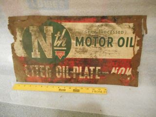 Vintage Nth Conoco Motor Oil Metal Sign