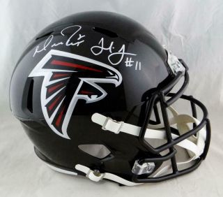 Julio Jones Matt Ryan Autographed Black Atlanta Falcons F/s Helmet - Jsa W Auth