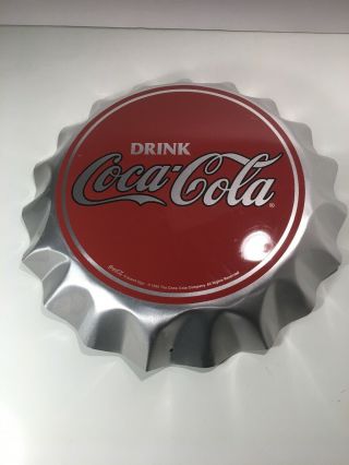 Vintage Coke Drink Coca Cola Hanging Sign Display Bottle Cap