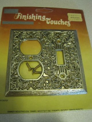 Finishing Touches Metal Switch Plate & Outlets Cover Mid Century Vintage Nip