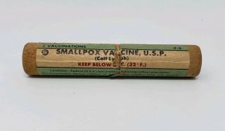 Vintage Smallpox Vaccine Tube - Empty - Eli Lilly & Co - 1969