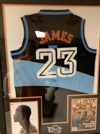 Premium Framed Lebron James Autographed Cleveland Cavaliers Jersey - Psa