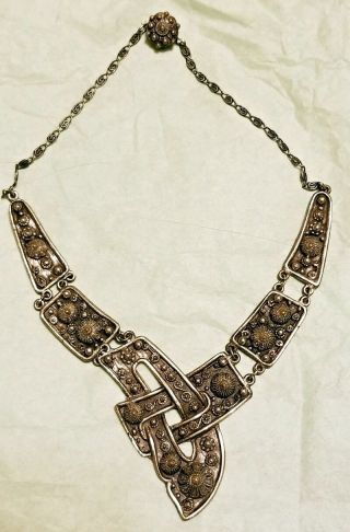Vintage Choker Etrusceana Costume Jewelry 1940s Ornate,  Gorgeous
