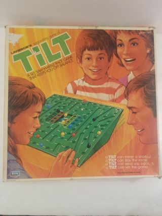 1974 Tilt Board Marble Game Lakeside Vintage Board Game - Missing 1 Black Marble