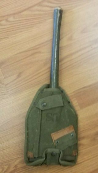 Vintage Us Ames 1956 Military Folding Shovel Pick Trench Tool - Korea War