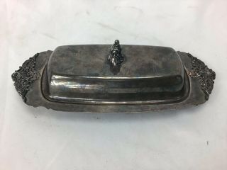 Vintage Baroque By Wallace Silver Plate Butter Dish/insert And Lid 206