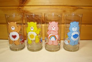 Vintage 1984 Care Bears Pizza Hut Glasses - Funshine Grumpy Tenderheart Cheer - 4