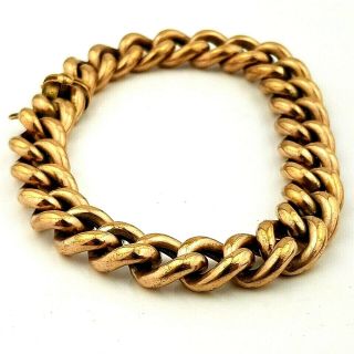 Antique 18ct Rolled Gold Curb Bracelet
