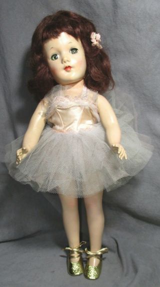 Vintage 14 " Mary Hoyer Doll - Hard Plastic - Auburn Mohair Wig - Pretty