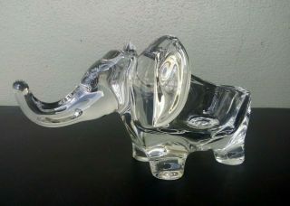Art Vannes - Vintage French Crystal Figural Elephant Pipe Holder / Bowl - France