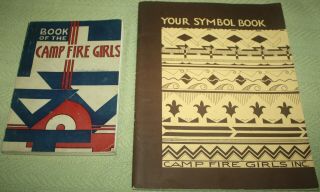 Vintage 1954 Book Of The Camp Fire Girls & 1957 Your Symbol Book Camp Fire Girls