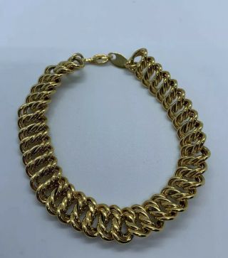 Vintage Trifari Double Link Gold Tone Bracelet