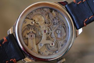 Vintage military style chronograph pocket watch movement Minerva 3